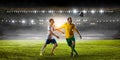 Soccer best moments. Mixed media Royalty Free Stock Photo