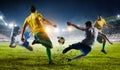 Soccer best moments. Mixed media Royalty Free Stock Photo