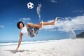 Soccer bicycle kick Royalty Free Stock Photo