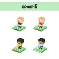 Soccer block isometric cartoon character