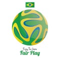 Soccer Of Brazil Abstract Illustration Editable