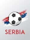 Serbia flag with Brush Effect for Soccer Theme