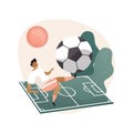 Soccer camp abstract concept vector illustration.