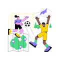 Soccer camp abstract concept vector illustration.