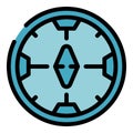 Soccer camp compass icon vector flat