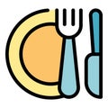 Soccer camp food icon vector flat