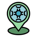 Soccer camp location icon vector flat