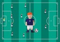 Soccer captain flat graphic