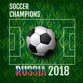 Soccer championship cup background , football, rusia 2018 Royalty Free Stock Photo