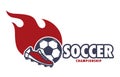 Soccer championship, football match, win prize isolated icon Royalty Free Stock Photo