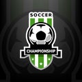 Soccer championship logo, on a dark background.