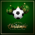 Soccer Christmas balls - Greeting Card