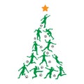 Soccer Christmas Tree. New Year Tree made of women players