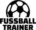 Soccer coach with ball. German job title.