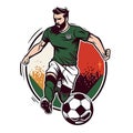 Soccer match. Soccer coaching training. Soccer club. cartoon vector illustration. label, sticker, t-shirt printing