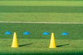 Soccer cones marker for football training and sport training for professional athlete Royalty Free Stock Photo