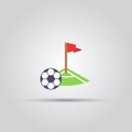 Soccer corner kick and ball isolated vector icon Royalty Free Stock Photo