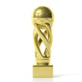 Soccer football golden trophy isolated on white background. 3d illustration