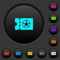 Soccer discount coupon dark push buttons with color icons
