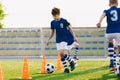 Soccer Drills: The Slalom Drill with Ball. Soccer Football Training Session