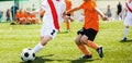 Soccer Duel on Junior Level. School Football Tournament Competition