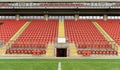 Soccer dugout and seats Royalty Free Stock Photo