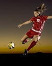 Soccer at Dusk Royalty Free Stock Photo