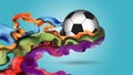 Soccer European championship. 2020 Abstract Turquoise background soccer seamless pattern Football. Poster Europe Champion League