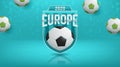 Soccer European championship. Abstract Turquoise dynamic background soccer banner Football. Vector illustration Royalty Free Stock Photo