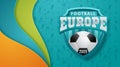 Soccer European championship. 2020 Abstract Turquoise dynamic background soccer banner Football. Vector illustration