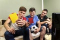 Soccer family ; father and sons with referee cards