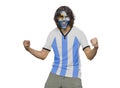 Soccer fan man with his team`s jersey Royalty Free Stock Photo