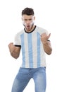 Soccer fan man with his team`s jersey Royalty Free Stock Photo