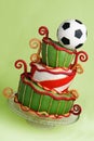 Soccer fantasy cake Royalty Free Stock Photo