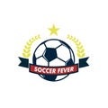 Soccer Fever Elegant Ribbon Footbal Club Emblem