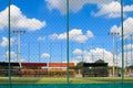 Soccer field with artificial turf in a stadium,Mae-Hia Public`s Royalty Free Stock Photo