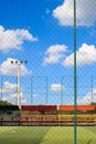 Soccer field with artificial turf in a stadium,Mae-Hia Public`s Royalty Free Stock Photo