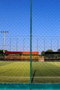 Soccer field with artificial turf in a stadium,Mae-Hia Public`s Royalty Free Stock Photo