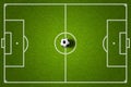 Soccer field and ball top view Royalty Free Stock Photo
