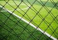 Football field, corner side, made from synthetic lawn Royalty Free Stock Photo