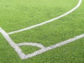 Soccer field, corner side, made from synthetic lawn Royalty Free Stock Photo