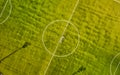 Soccer field in the countryside, aerial view from drone Royalty Free Stock Photo