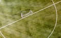 Soccer field in the countryside, aerial view from drone Royalty Free Stock Photo