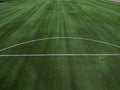 Soccer field in the countryside, aerial view from drone Royalty Free Stock Photo