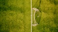 Soccer field in the countryside, aerial view from drone Royalty Free Stock Photo