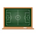 Soccer field drawn on a blackboard. Royalty Free Stock Photo