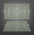 Soccer field or football field background with soccer line. Green grass court for create soccer game. Vector