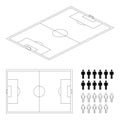 Soccer field or football field 3d perspective and top view Royalty Free Stock Photo