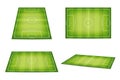 Soccer field, football pitch. Set of soccer fields in isometric and top view. Soccer field or football pitch with marking isolated