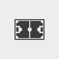 Soccer field icon in a flat design in black color. Vector illustration eps10 Royalty Free Stock Photo